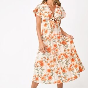NWT Kittenish Tuscan Sun Floral Midi Dress